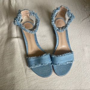 Gianvito Rossi Denim Flat Sandals Size 39.5 /9.5